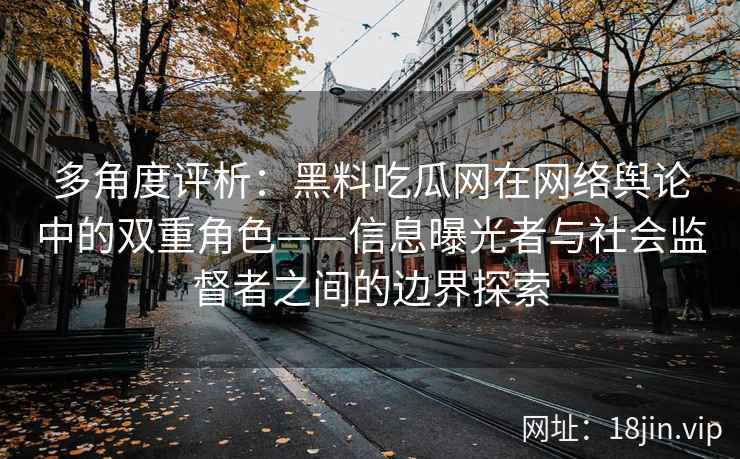 多角度评析：黑料吃瓜网在网络舆论中的双重角色——信息曝光者与社会监督者之间的边界探索